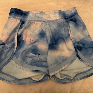 GAIAM running/athletic women’s XS shorts blue/purple painted design 🎨🦋💙💜